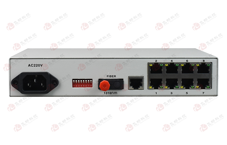 深夜成人视频科技-普通型8路百兆電轉1路百兆光 光纖收發器