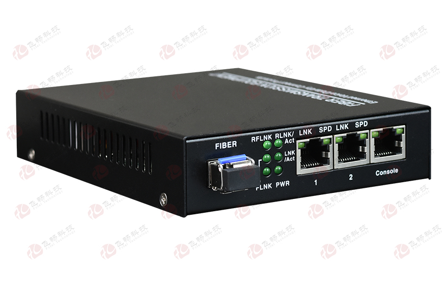 深夜成人视频科技-管理型 1光2電百兆光纖收發器（內置電源）