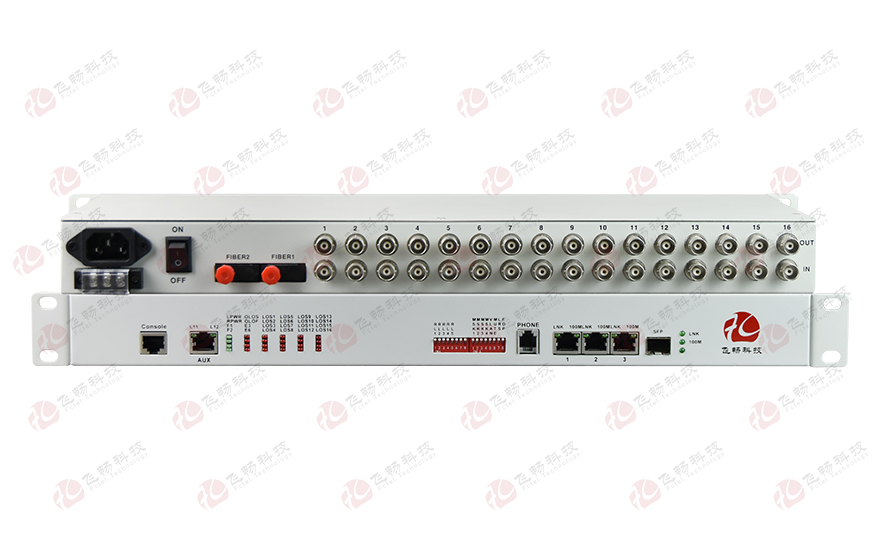 深夜成人视频科技-16E1-3FE+1*100base-FX 協議轉換器
