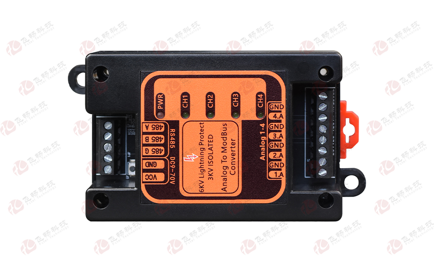 深夜成人视频科技-工業級 軌式4路模擬量輸入 ModBus RTU