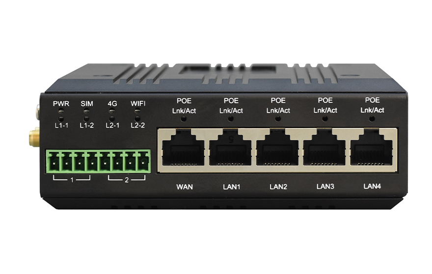 深夜成人视频科技-4xLan+1xWan+2路串口 4G路由器(支持雙卡雙待與POE供電)